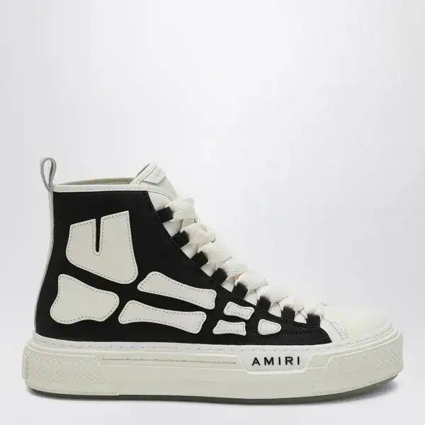 AMIRI Bones High-Top Sneakers – Black/White