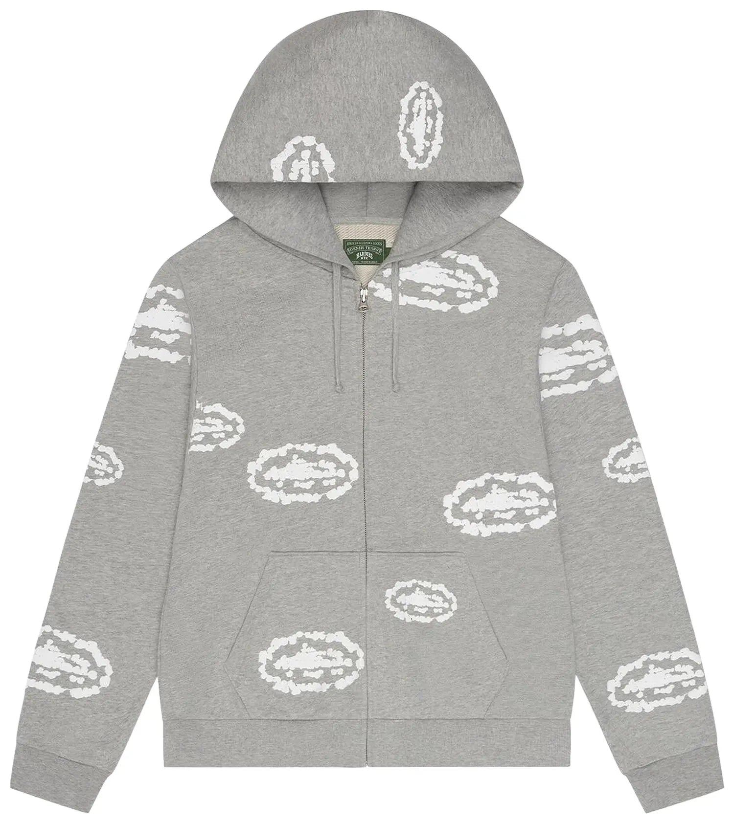 Corteiz x Denim Tears Island Wreath Zip Hoodie 'Heather Grey'