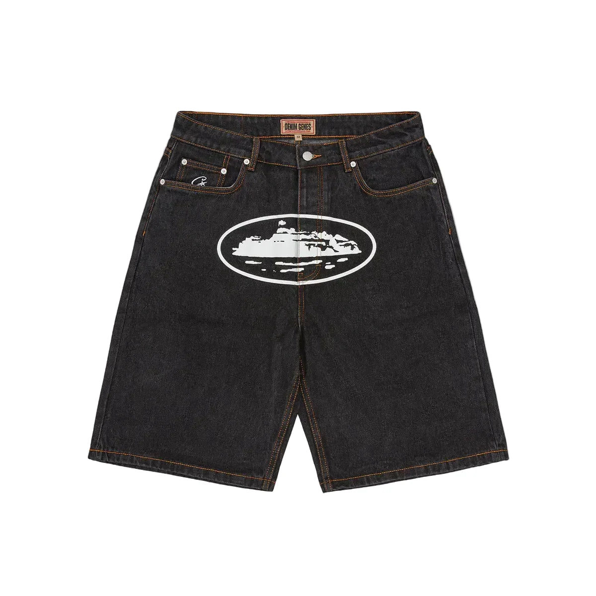 Corteiz Island Denim Short 'Washed Black'