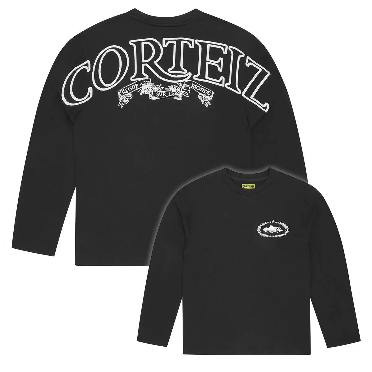 Corteiz Royale Heavyweight Long Sleeve Tee 'Black White'