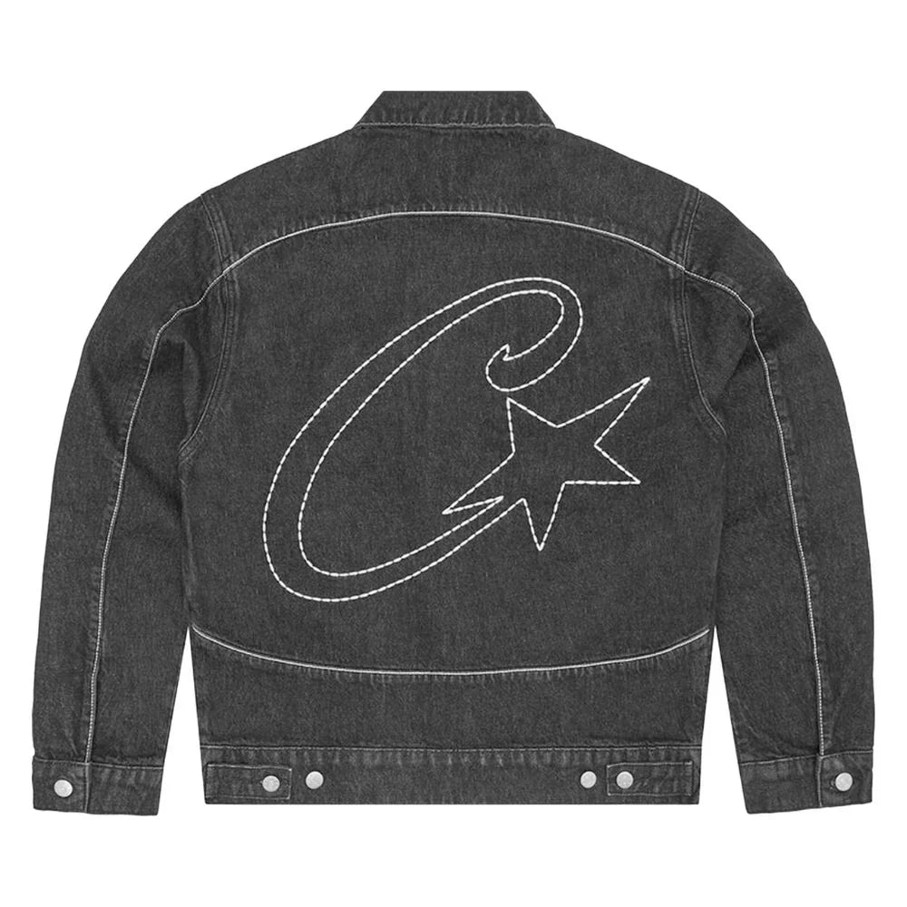 Corteiz C-Star Denim Trucker Jacket Black