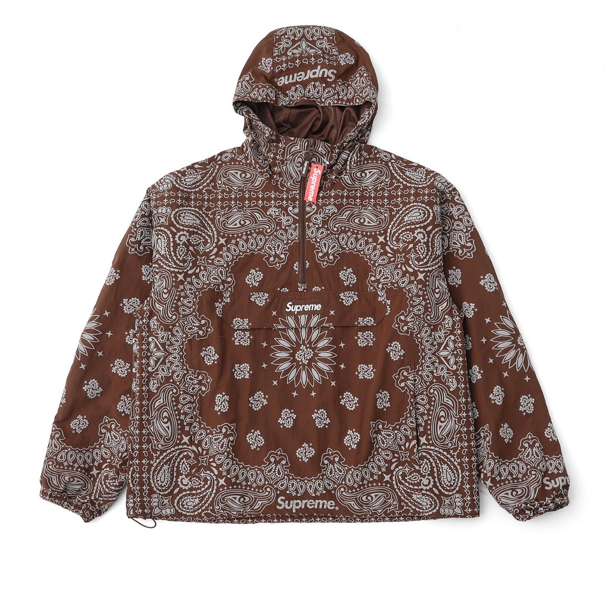 Supreme Reflective Bandana Anorak Brown