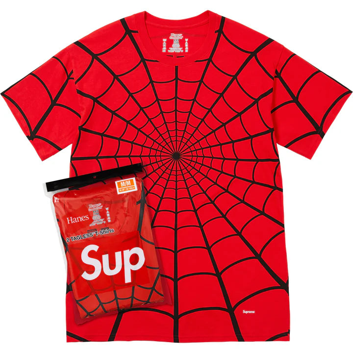 Supreme/Hanes Spiderman Tagless Tee Red