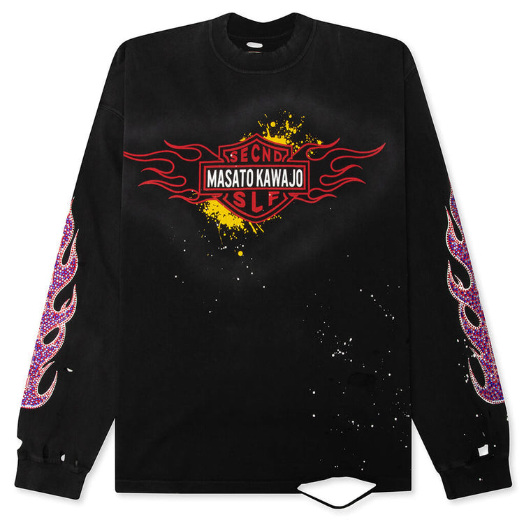 SeCND SLF x Masata Kawajo Firestorm Vintage L/S - Black/Red/Teal