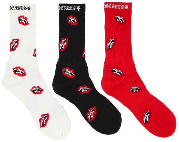 Chrome Hearts Chomper Socks (3 Packs) 'Multicolor