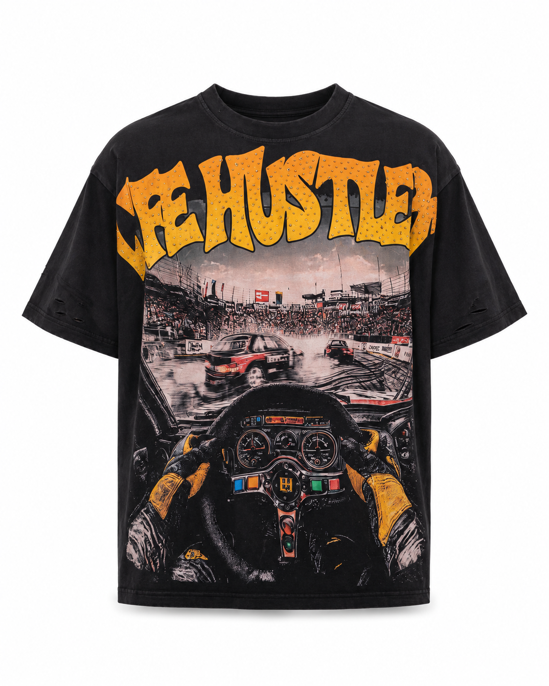 Life Hustlers 'RACING' Black Tee