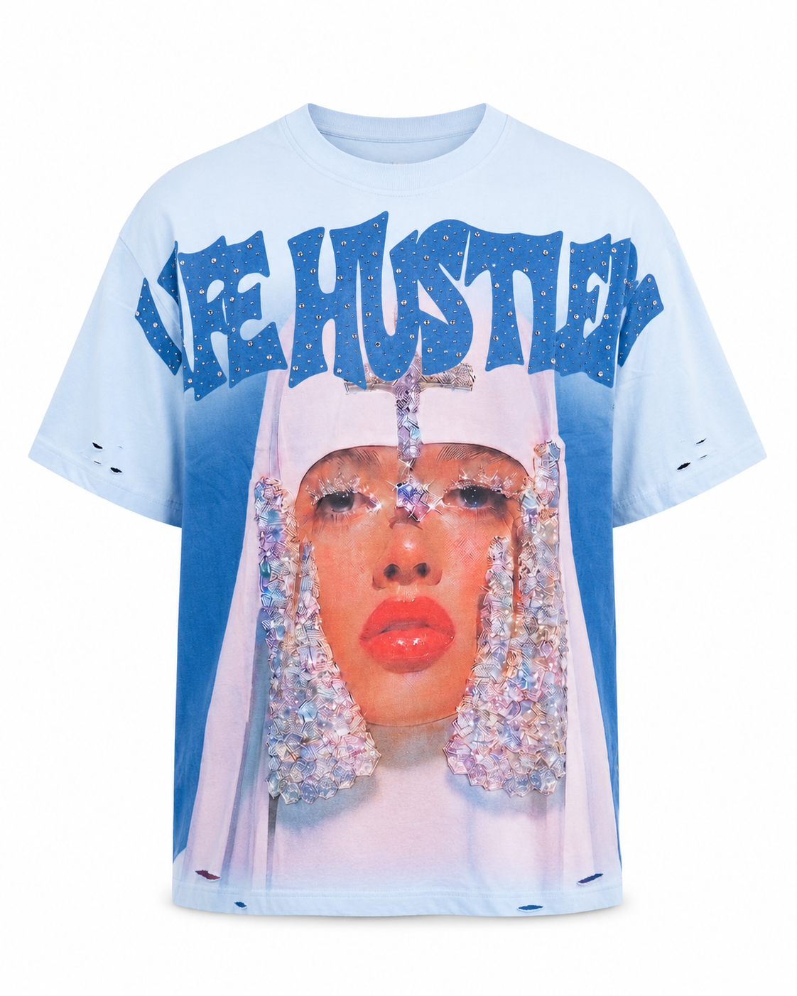 Life Hustlers 'CRYSTAL TEARS' Blue Tee