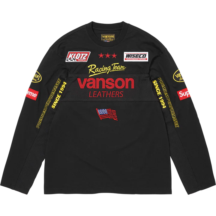 Supreme/Vanson Leather L/S Top (Black)