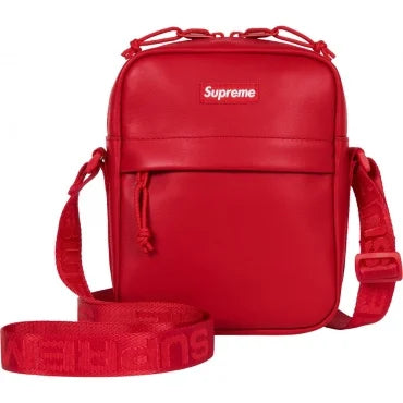 Supreme "Leather" Shoulder Bag Red